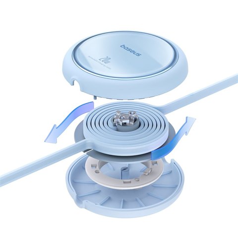 Kabel przewód zwijany Free2Pull USB-C - iPhone Lightning 20W 1m - niebieski BASEUS