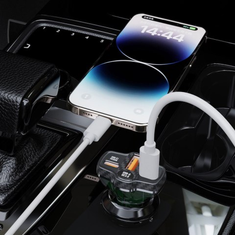 Ładowarka samochodowa R78 78W USB-C PD / 2xUSB-A QC - czarna DUDAO