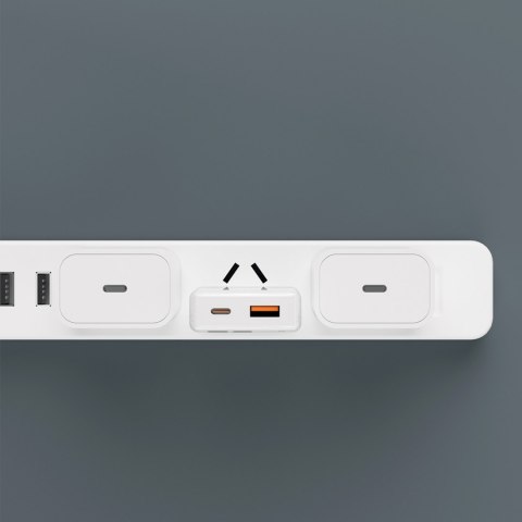 Ładowarka sieciowa GaN A30EUL 30W USB-A USB-C + kabel USB-C - Lightning - biała DUDAO