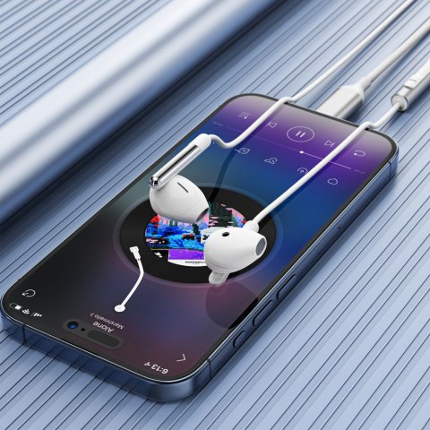 Słuchawki przewodowe z mikrofonem i pilotem USB-C 1.2m - białe ACEFAST