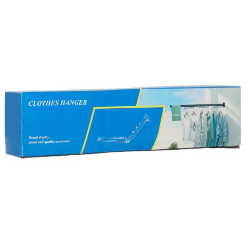 Suszarka na pranie wieszak ścienny naścienny składany teleskopowy czarny 12 haczyków 90cm Kik Sp. z o. o. Sp. k.