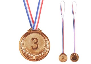 Brązowy Medal Trzecie Miejsce Nagroda Trofeum Cynkowy 6,5cm LEAN TOYS