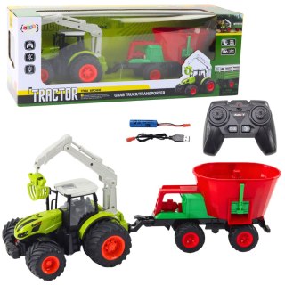 Traktor Rolniczy Z Siewnikiem i Chwytakiem Obrotowym Zdalnie Sterowany 2.4G LEAN Toys