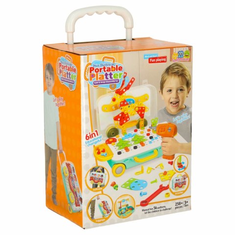 Wkrętarka wiertarka śrubki klocki konstrukcyjne zestaw majsterkowicza walizka 258 elementów Kik Sp. z o. o. Sp. k.