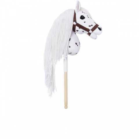 Koń na kiju Hobby Horse HOPPIHORSE A3 Leopard - biały, maść tarantowata Tootiny