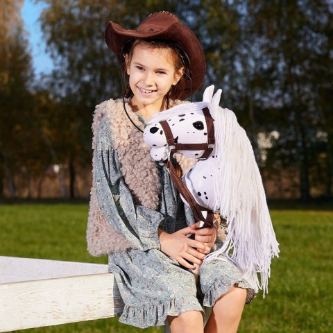 Koń na kiju Hobby Horse HOPPIHORSE A3 Leopard - biały, maść tarantowata Tootiny