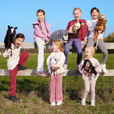 Koń na kiju Hobby Horse HOPPIHORSE A3 Leopard - biały, maść tarantowata Tootiny