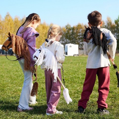 Koń na kiju Hobby Horse HOPPIHORSE A3 Leopard - biały, maść tarantowata Tootiny