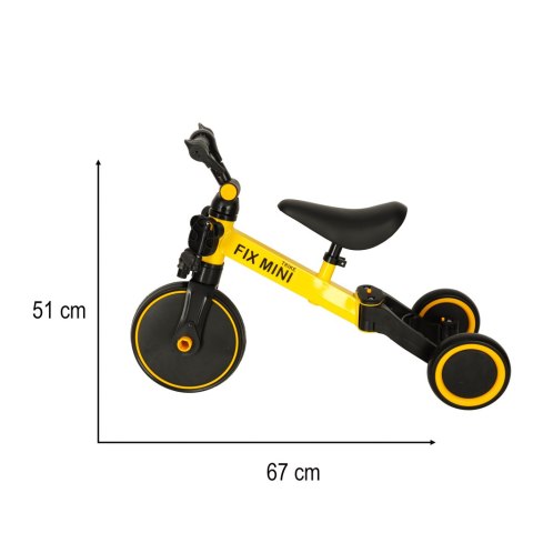 Rowerek biegowy Trike Fix Mini rower wielofunkcyjny 3w1 żółty Kik Sp. z o. o. Sp. k.