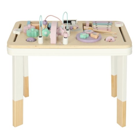 Tablica manipulacyjna LULILO LUDO stolik drewniany sensoryczny 2w1 różowy Kik Sp. z o. o. Sp. k.