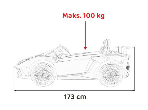 Auto Lamborghini Aventador SV na akumulator dla 2 dzieci Szary + Pilot 2,4 GHz + Pianka EVA + Audio LED