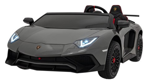 Auto Lamborghini Aventador SV na akumulator dla 2 dzieci Szary + Pilot 2,4 GHz + Pianka EVA + Audio LED