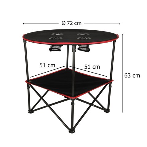 Stolik stół turystyczny składany przenośny kempingowy z pokrowcem 72 cm x 72 cm Kik Sp. z o. o. Sp. k.
