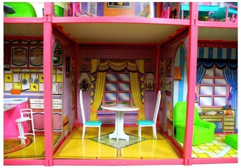 Willa Duży Domek Dla Lalek 6 Pokoi Meble Akcesoria 128 el. LEAN Toys