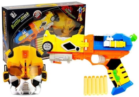 Pistolet na Strzałki Piankowe Robot 2w1 Maska 6 Strzałek LEAN Toys