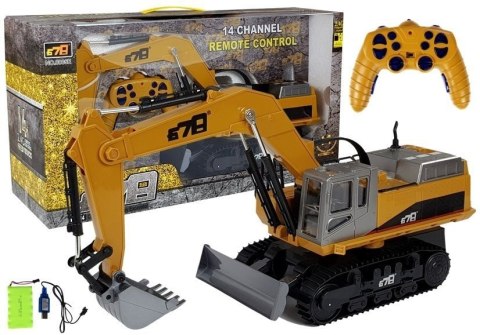 Pojazd Budowlany Koparka RC Zdalnie Sterowana 2.4G R/C Światła Żółty LEAN Toys Pojazd Budowlany Koparka RC Zdalnie Sterowana 2.4G R/C Światła Żółty LEAN Toys