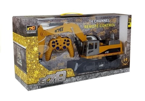 Pojazd Budowlany Koparka RC Zdalnie Sterowana 2.4G R/C Światła Żółty LEAN Toys Pojazd Budowlany Koparka RC Zdalnie Sterowana 2.4G R/C Światła Żółty LEAN Toys