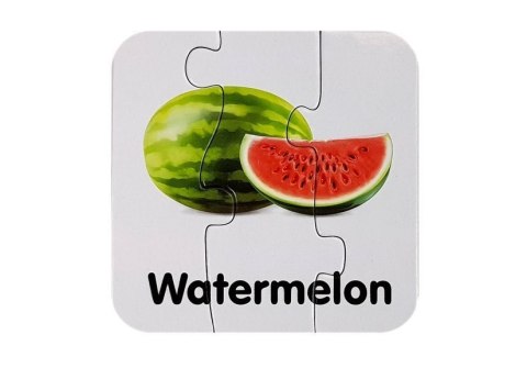 Puzzle Edukacyjne Układanka Owoce 10 Połączeń Nauka Angielskiego LEAN Toys