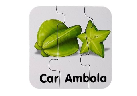 Puzzle Edukacyjne Układanka Owoce 10 Połączeń Nauka Angielskiego LEAN Toys