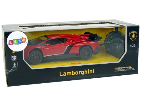 Auto Sportowe R/C 1:24 Lamborghini Veneno Czerwone 2.4 G Światła LEAN Toys Auto Sportowe R/C 1:24 Lamborghini Veneno Czerwone 2.4 G Światła LEAN Toys