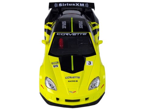 Auto Sportowe Wyścigowe R/C 1:18 Corvette C6.R Żółty 2.4 G Światła LEAN Toys Auto Sportowe Wyścigowe R/C 1:18 Corvette C6.R Żółty 2.4 G Światła LEAN Toys