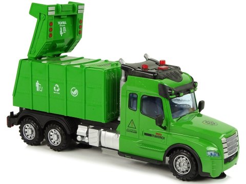 Zdalnie Sterowana Śmieciarka Pilot 2,4G Światła Dźwięki Zielona LEAN Toys