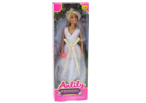 Lalka Anlily W Sukni Ślubnej Panna Młoda Bukiet Korona Naszyjnik LEAN Toys Lalka Anlily W Sukni Ślubnej Panna Młoda Bukiet Korona Naszyjnik LEAN Toys