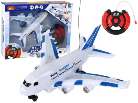 Samolot RC Zdalnie Sterowany Biały Aerobus Pilot Światła Dźwięki LEAN Toys Samolot RC Zdalnie Sterowany Biały Aerobus Pilot Światła Dźwięki LEAN Toys