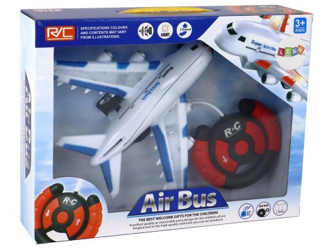 Samolot RC Zdalnie Sterowany Biały Aerobus Pilot Światła Dźwięki LEAN Toys Samolot RC Zdalnie Sterowany Biały Aerobus Pilot Światła Dźwięki LEAN Toys