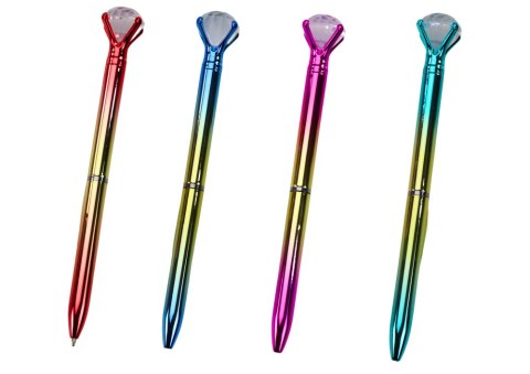 Długopis Z Diamentem W Połysku Złoto Kolorowy Niebieski Wkład 0.7mm Mix LEAN TOYS Długopis Z Diamentem W Połysku Złoto Kolorowy Niebieski Wkład 0.7mm Mix LEAN TOYS