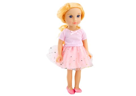 Lalka W Sukience Z Tiulem Różowa Blond Włosy LEAN Toys