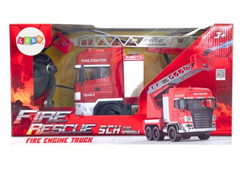 Wóz Strażacki Z Wysięgnikiem Zdalnie Sterowany RC Spray Światła LEAN Toys