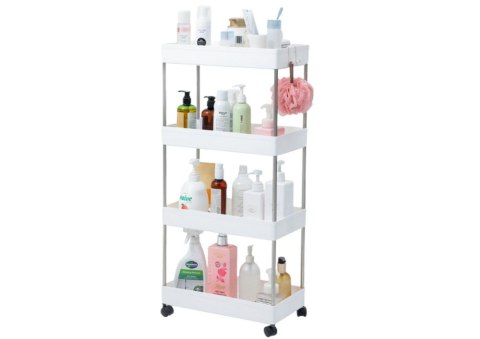 Regał Mobilny 3 Półki Biały na Kółkach LEAN