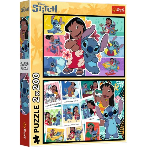 Puzzle - 2x200 - Wesołe życie Stitcha - Disney Lilo and Stitch 13334 Trefl Puzzle