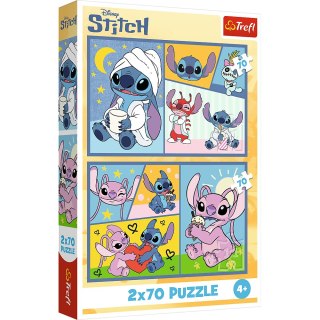 Puzzle 2x70 Ze Stitchem nie ma nudy - Disney Lilo and Stitch Trefl 34444 Trefl Puzzle