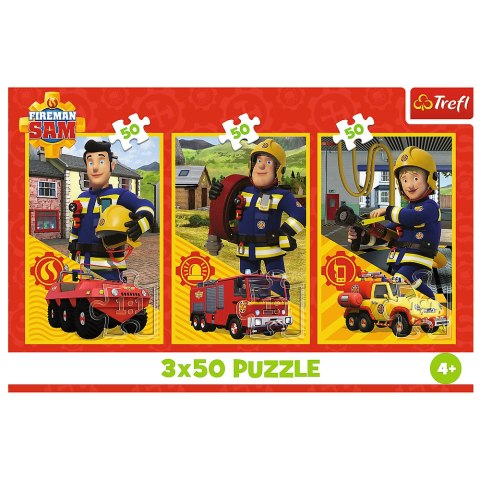 Puzzle - 3x50 - Ekipa z remizy - Strażak Sam - Trefl 34880 Trefl Puzzle