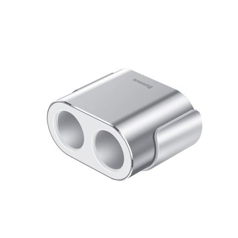 Rozdzielacz samochodowy 2x gniazdo zapalniczki 80W 2x USB-A 3.1A - srebrny BASEUS