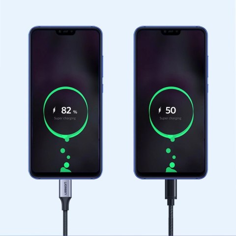 Kabel przewód USB-A - USB-C QC 3.0 3A 0.25m - szary UGREEN