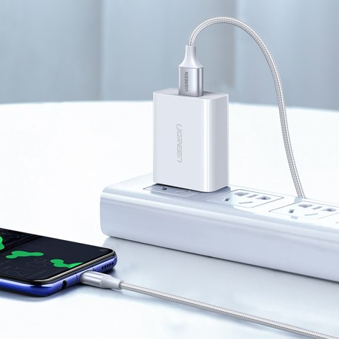 Kabel przewód USB-A - USB-C QC 3.0 3A 3m - biały UGREEN