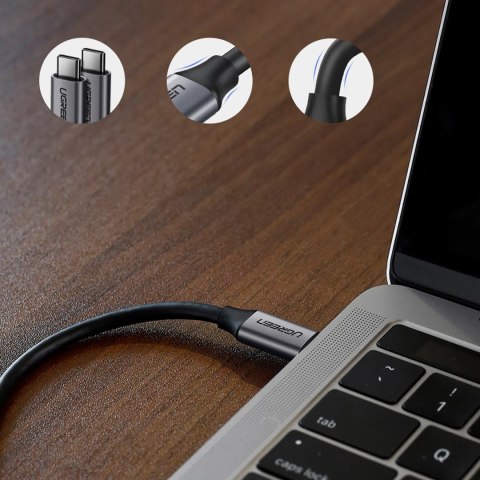 Kabel przewód USB-C 3.1 - USB-C 3.1 1.5m - szary UGREEN