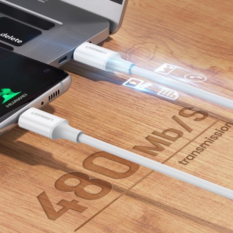 Kabel przewód USB-C - USB-C PD QC AFC 0.5m - biały UGREEN