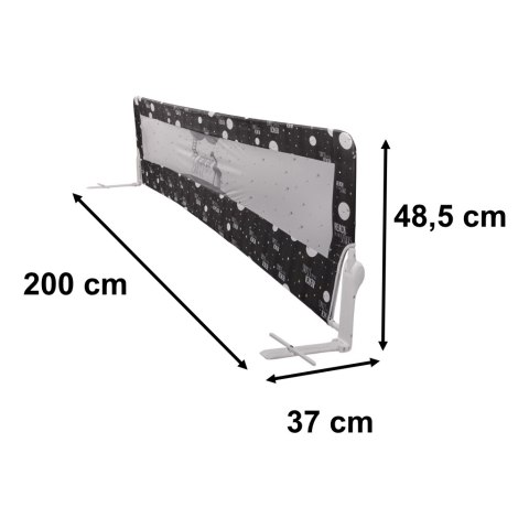 Barierka osłona ochronna do łóżka otwierana 200 cm czarna Kik Sp. z o. o. Sp. k.