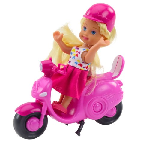 Zestaw Mini Laleczka Lalka Skuter Kask Różowy LEAN TOYS
