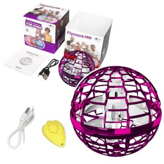 Latająca Wirująca Kula Flynova Sterowana Ręką Różowa LED 10 cm LEAN Toys