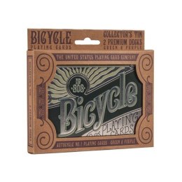 Karty Zestaw upominkowy dwie talie retro w metalowej puszce Bicycle