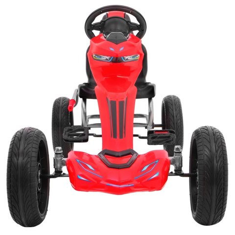Gokart Grand Ride na pedały dla dzieci 3+ Czerwony + Koła EVA + Regulacja fotela + Hamulec ręczny