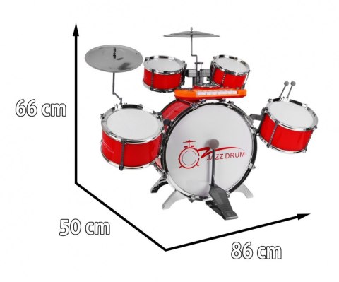 Zestaw muzyczny Perkusja + Keyboard + Mikrofon dla dzieci 3+ czerwony Dźwięki Światła Zestaw muzyczny Perkusja + Keyboard + Mikrofon dla dzieci 3+ czerwony Dźwięki Światła