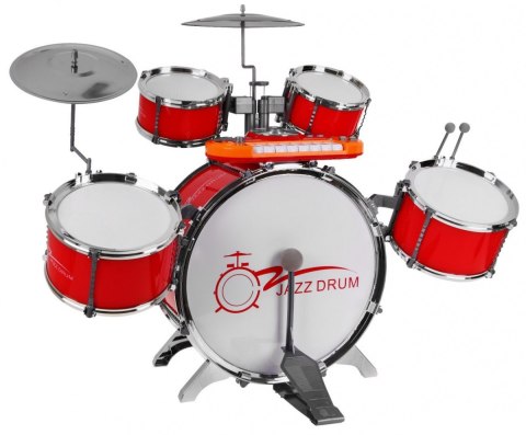 Zestaw muzyczny Perkusja + Keyboard + Mikrofon dla dzieci 3+ czerwony Dźwięki Światła Zestaw muzyczny Perkusja + Keyboard + Mikrofon dla dzieci 3+ czerwony Dźwięki Światła