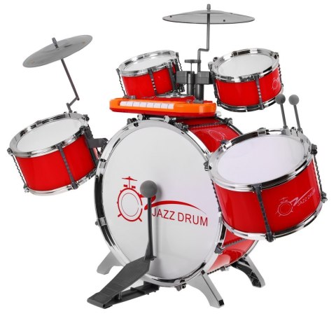 Zestaw muzyczny Perkusja + Keyboard + Mikrofon dla dzieci 3+ czerwony Dźwięki Światła Zestaw muzyczny Perkusja + Keyboard + Mikrofon dla dzieci 3+ czerwony Dźwięki Światła