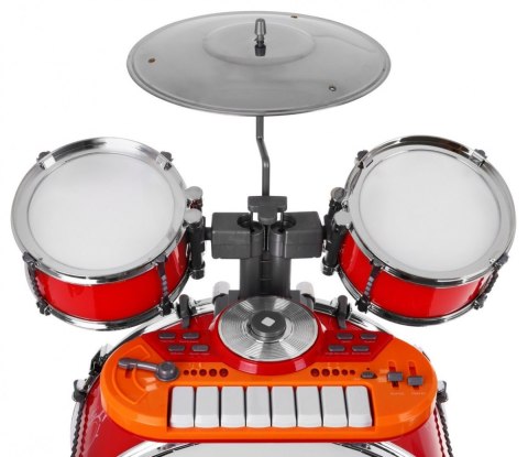 Zestaw muzyczny Perkusja + Keyboard + Mikrofon dla dzieci 3+ czerwony Dźwięki Światła Zestaw muzyczny Perkusja + Keyboard + Mikrofon dla dzieci 3+ czerwony Dźwięki Światła